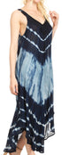Vestido caftán Sakkas Liz para mujer, largo, suelto, sin mangas, informal, de verano