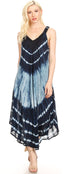 Vestido caftán Sakkas Liz para mujer, largo, suelto, sin mangas, informal, de verano