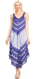 Vestido caftán Sakkas Liz para mujer, largo, suelto, sin mangas, informal, de verano