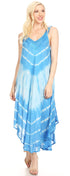Vestido caftán Sakkas Liz para mujer, largo, suelto, sin mangas, informal, de verano