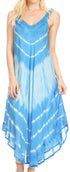 Vestido caftán Sakkas Liz para mujer, largo, suelto, sin mangas, informal, de verano