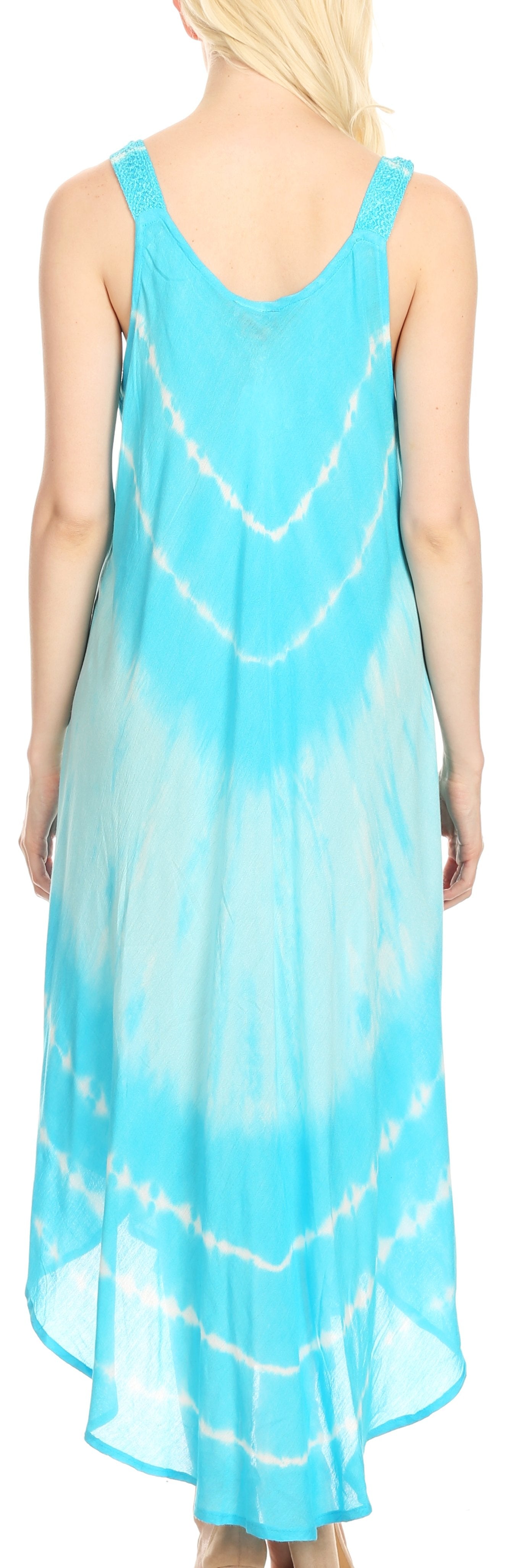 Vestido caftán Sakkas Liz para mujer, largo, suelto, sin mangas, informal, de verano