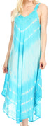 Vestido caftán Sakkas Liz para mujer, largo, suelto, sin mangas, informal, de verano