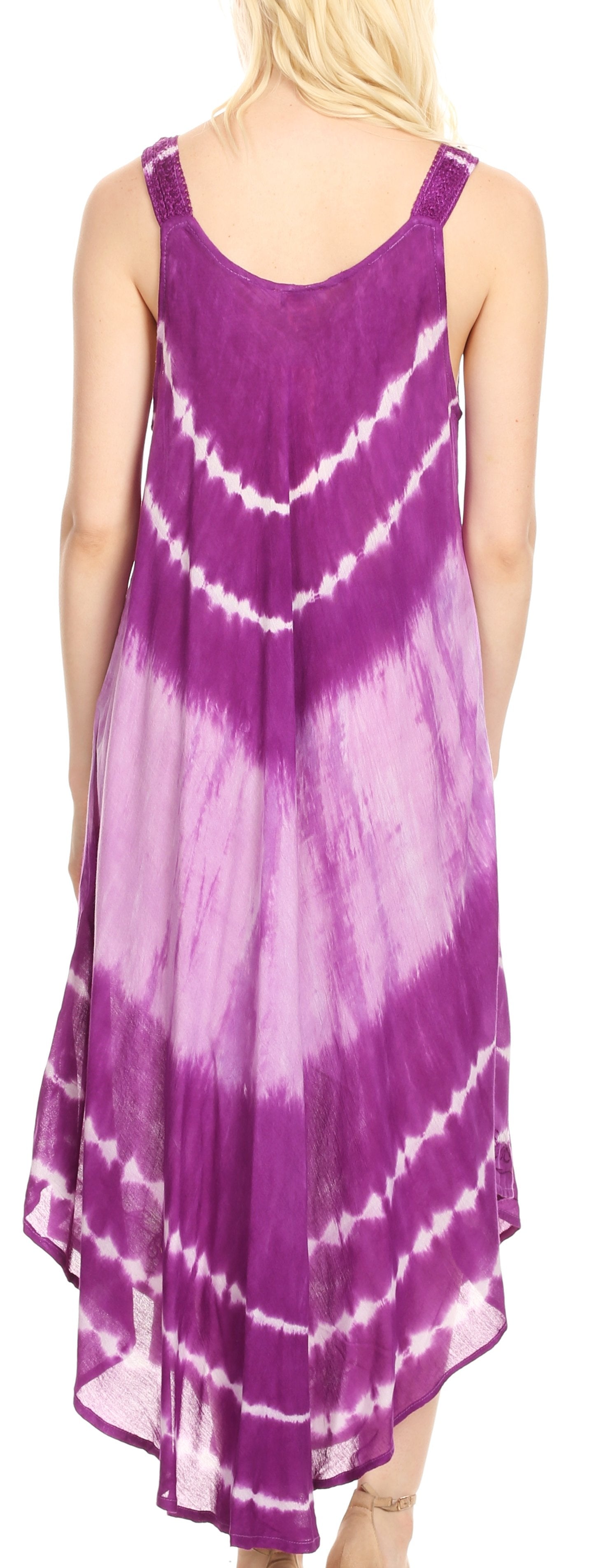 Vestido caftán Sakkas Liz para mujer, largo, suelto, sin mangas, informal, de verano