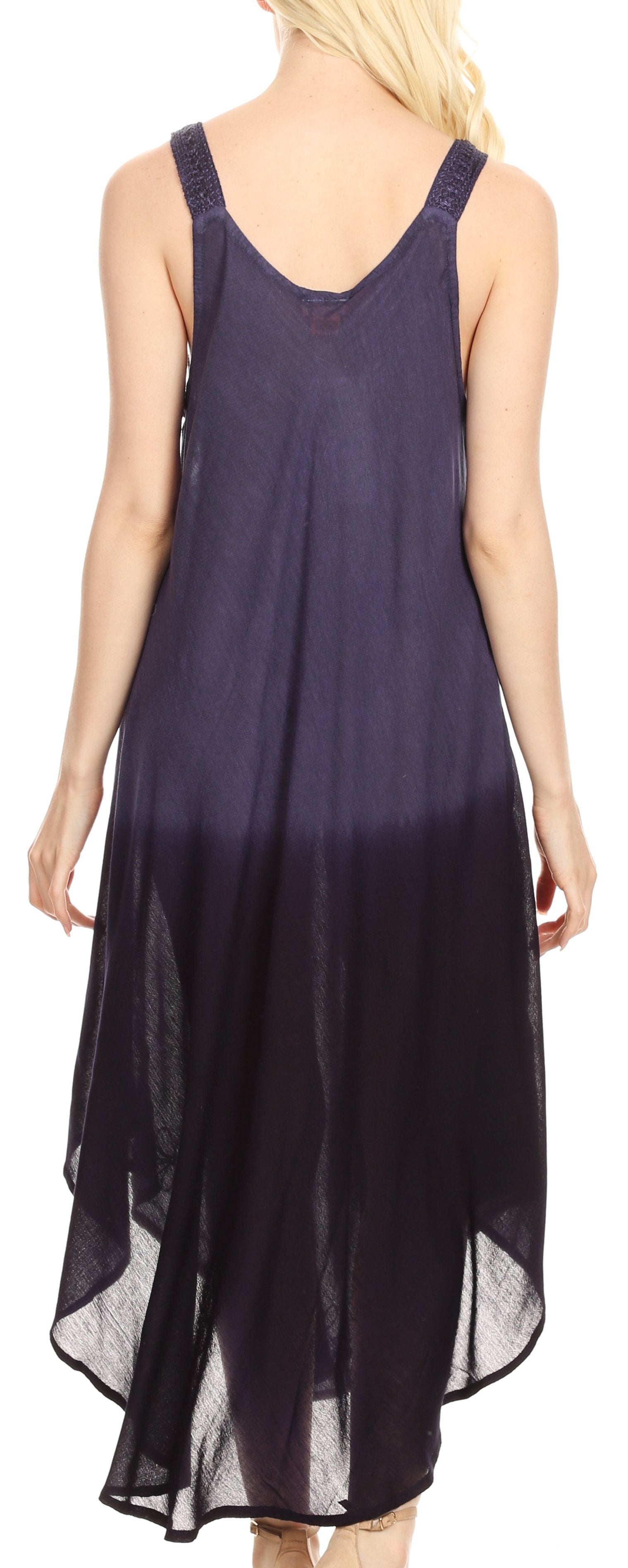 Vestido caftán Sakkas Liz para mujer, largo, suelto, sin mangas, informal, de verano