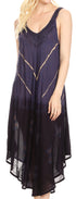 Vestido caftán Sakkas Liz para mujer, largo, suelto, sin mangas, informal, de verano