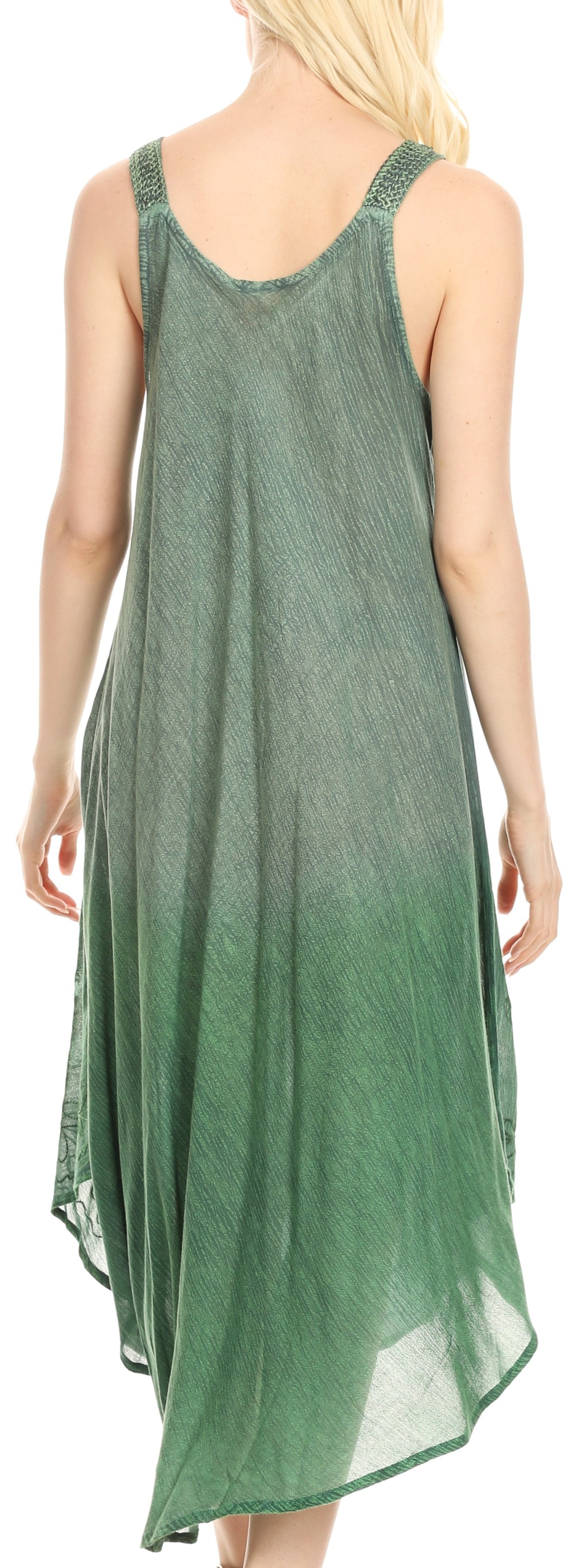 Vestido caftán Sakkas Liz para mujer, largo, suelto, sin mangas, informal, de verano