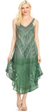 Vestido caftán Sakkas Liz para mujer, largo, suelto, sin mangas, informal, de verano