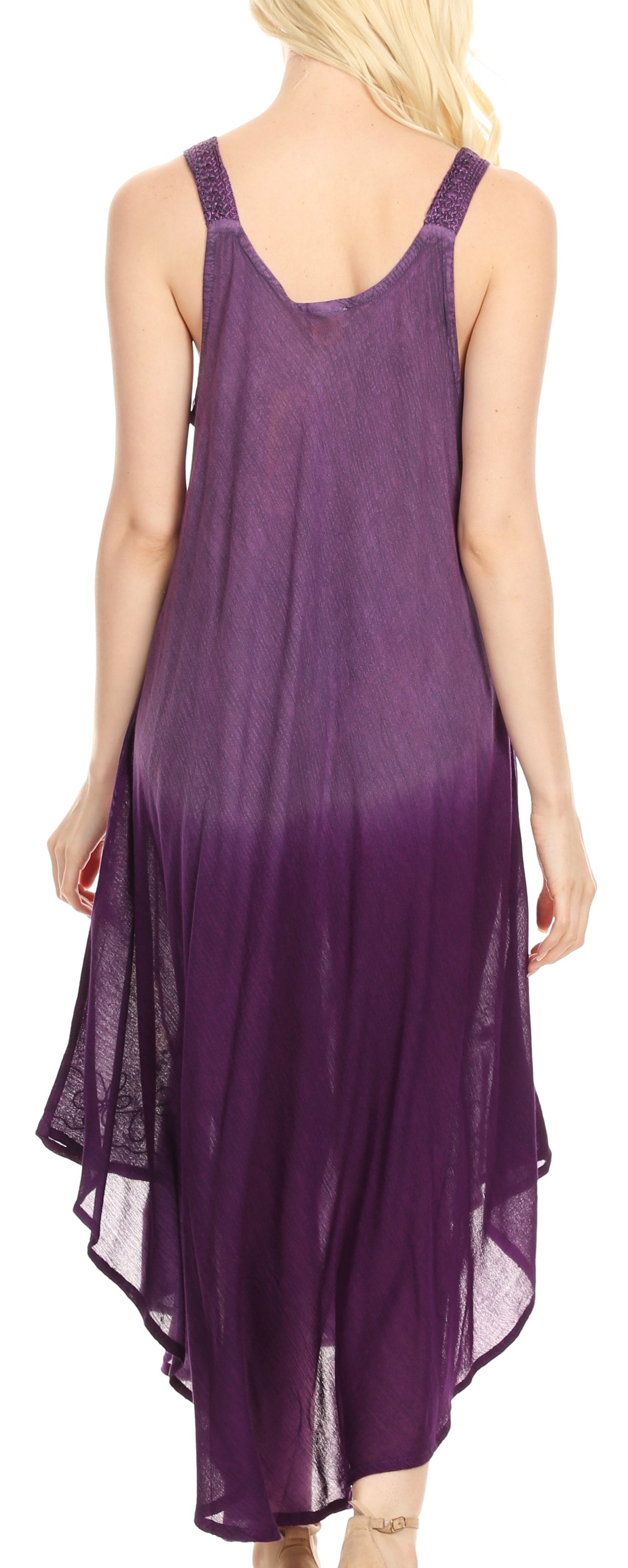 Vestido caftán Sakkas Liz para mujer, largo, suelto, sin mangas, informal, de verano