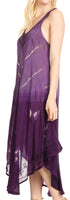 Vestido caftán Sakkas Liz para mujer, largo, suelto, sin mangas, informal, de verano