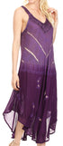 Vestido caftán Sakkas Liz para mujer, largo, suelto, sin mangas, informal, de verano