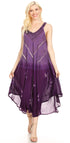 Vestido caftán Sakkas Liz para mujer, largo, suelto, sin mangas, informal, de verano