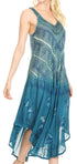 Vestido caftán Sakkas Liz para mujer, largo, suelto, sin mangas, informal, de verano