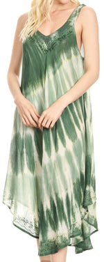 Vestido caftán Sakkas Liz para mujer, largo, suelto, sin mangas, informal, de verano