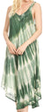 Vestido caftán Sakkas Liz para mujer, largo, suelto, sin mangas, informal, de verano