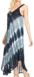 Vestido caftán Sakkas Liz para mujer, largo, suelto, sin mangas, informal, de verano