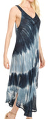 Vestido caftán Sakkas Liz para mujer, largo, suelto, sin mangas, informal, de verano