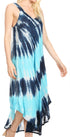 Vestido caftán Sakkas Liz para mujer, largo, suelto, sin mangas, informal, de verano