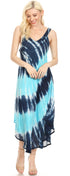 Vestido caftán Sakkas Liz para mujer, largo, suelto, sin mangas, informal, de verano