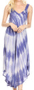 Vestido caftán Sakkas Liz para mujer, largo, suelto, sin mangas, informal, de verano
