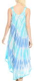 Vestido caftán Sakkas Liz para mujer, largo, suelto, sin mangas, informal, de verano
