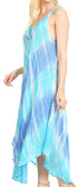 Vestido caftán Sakkas Liz para mujer, largo, suelto, sin mangas, informal, de verano