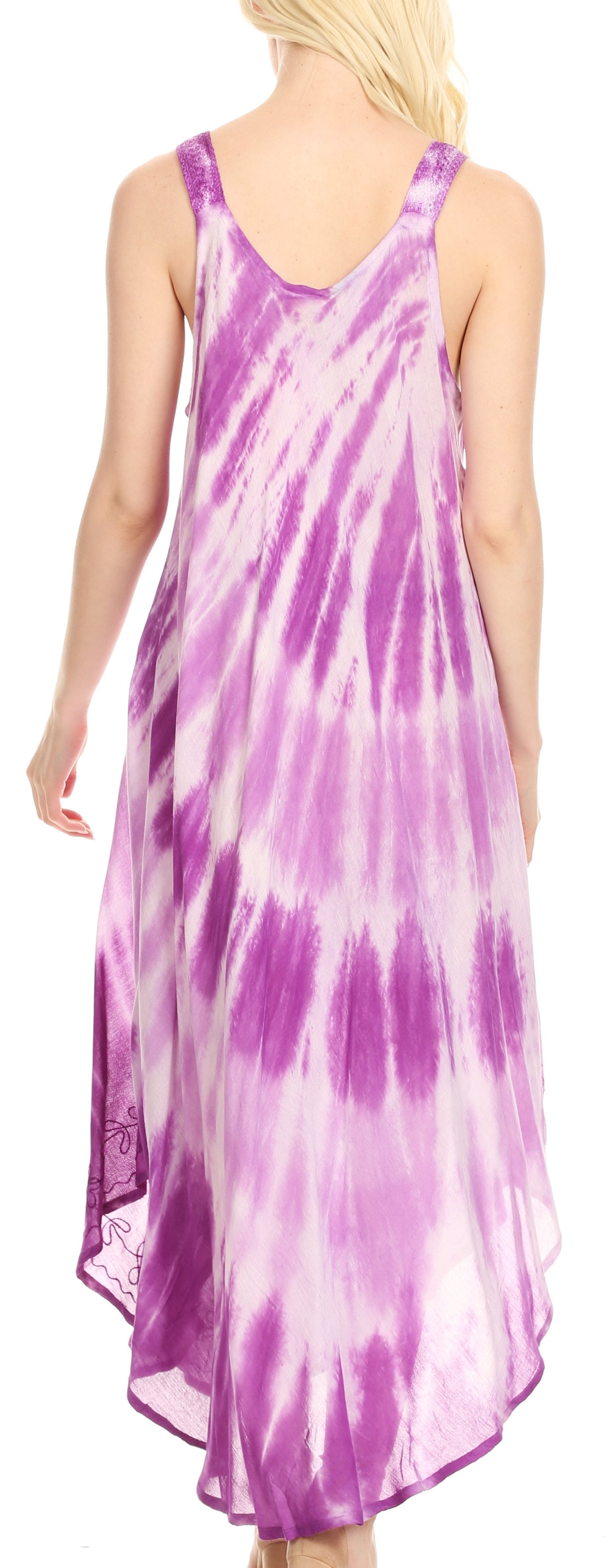Vestido caftán Sakkas Liz para mujer, largo, suelto, sin mangas, informal, de verano