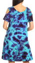 Vestido corto acampanado de punto con hombros descubiertos y manga corta para mujer de Sakkas Sienna