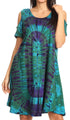 Vestido corto acampanado de punto con hombros descubiertos y manga corta para mujer de Sakkas Sienna