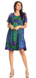 Vestido corto acampanado de punto con hombros descubiertos y manga corta para mujer de Sakkas Sienna