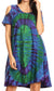 Vestido corto acampanado de punto con hombros descubiertos y manga corta para mujer de Sakkas Sienna