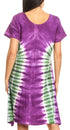 Vestido Sirena de mujer, informal, holgado, liso, de manga corta y escote redondo, estilo midi, acampanado, de Sakkas