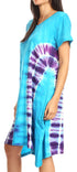 Vestido Sirena de mujer, informal, holgado, liso, de manga corta y escote redondo, estilo midi, acampanado, de Sakkas