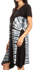 Vestido Sirena de mujer, informal, holgado, liso, de manga corta y escote redondo, estilo midi, acampanado, de Sakkas