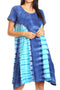 Vestido Sirena de mujer, informal, holgado, liso, de manga corta y escote redondo, estilo midi, acampanado, de Sakkas
