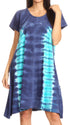 Vestido Sirena de mujer, informal, holgado, liso, de manga corta y escote redondo, estilo midi, acampanado, de Sakkas
