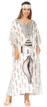 Sakkas Mera Women's Long Loose Short Sleeve Summer Casual Caftan Kaftan Dress