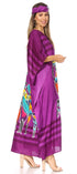 Sakkas Mera Women's Long Loose Short Sleeve Summer Casual Caftan Kaftan Dress