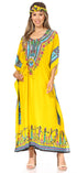 Sakkas Mera Women's Long Loose Short Sleeve Summer Casual Caftan Kaftan Dress