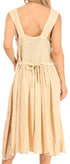Sakkas Lila Women's Midi Sleeveless Floral Boho Casual Rayon Dress Adjustable