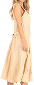 Sakkas Lila Women's Midi Sleeveless Floral Boho Casual Rayon Dress Adjustable