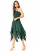 Sakkas Ella Smocked Bodice Spaghetti Strap Double Layered Dress