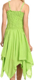 Sakkas Ella Smocked Bodice Spaghetti Strap Double Layered Dress