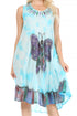 Sakkas Butterfly Tie Dye Tank Sheath Caftan Mid Length Dress