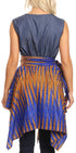Vestido de cóctel sin mangas Sakkas Lani para mujer, con corte alto y bajo, estampado africano y bolsillos
