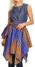 Vestido de cóctel sin mangas Sakkas Lani para mujer, con corte alto y bajo, estampado africano y bolsillos