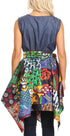 Vestido de cóctel sin mangas Sakkas Lani para mujer, con corte alto y bajo, estampado africano y bolsillos