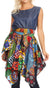 Vestido de cóctel sin mangas Sakkas Lani para mujer, con corte alto y bajo, estampado africano y bolsillos