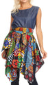 Vestido de cóctel sin mangas Sakkas Lani para mujer, con corte alto y bajo, estampado africano y bolsillos
