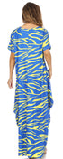 Sakkas Abeni Women's Short Sleeve Casual Print Long Maxi Cover-up Caftan Dress